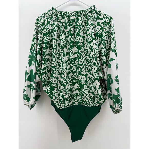 Homebody Floral Green Bodysuit Small - Picture 2 of 4
